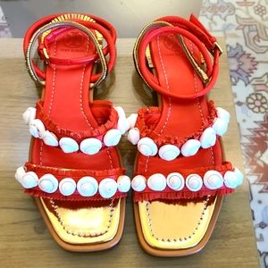 Tory Burch Sinclair Ankle Wrap Sandals US 8.5